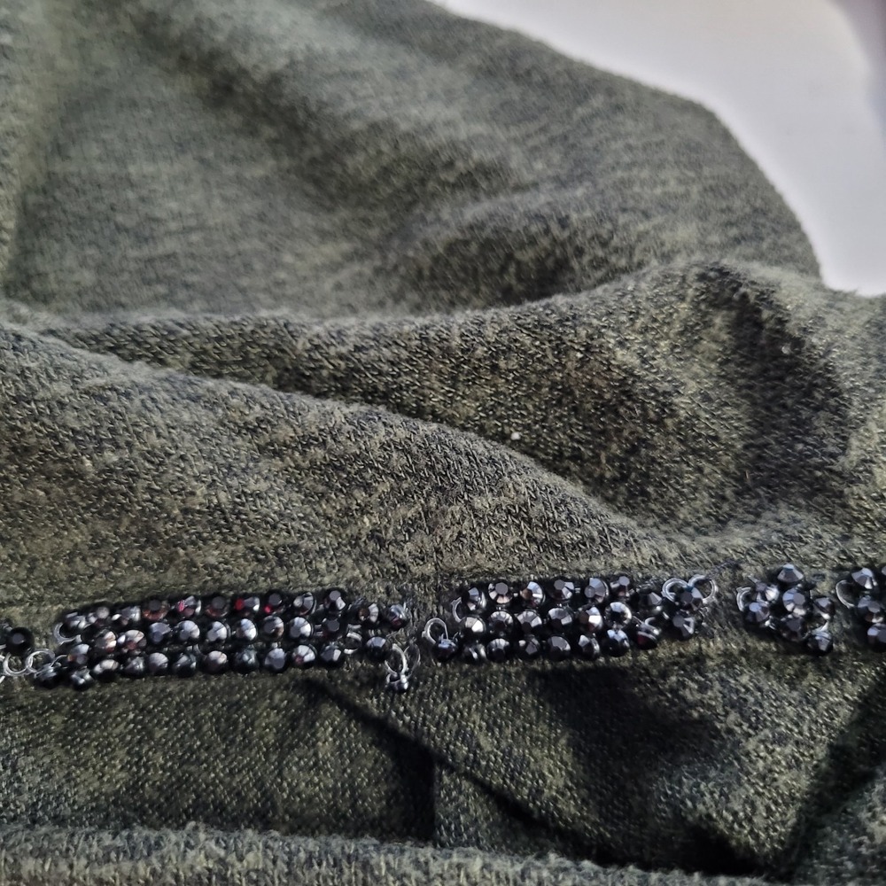 Juicy Couture knit Top With Bling Collar Size XL 3/4 Sleeveless Gray Festival - Picture 6 of 8